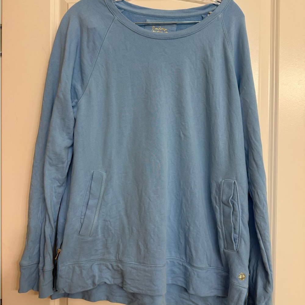 Lilly Pulitzer Luxletic Beach Comber Pullover cornflower blue